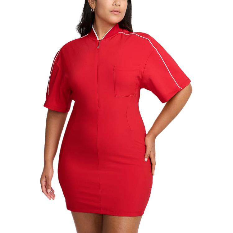 (Women) Nike x Jacquemus Outdoor Red Cut-Out Polo Dress for Casual Sports Comfort FV5683-642