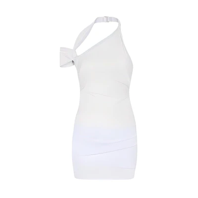 (Women) Nike Jacquemus SS24 White Layered Stretch Jersey Dress Asia Edition FJ3141-100