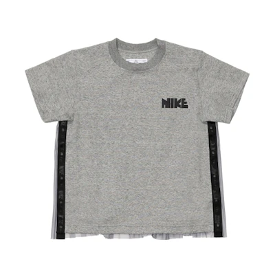 (Women) Nike Sacai Adjustable Back Pleat Crewneck T-Shirt Grey US Edition CV5716-063