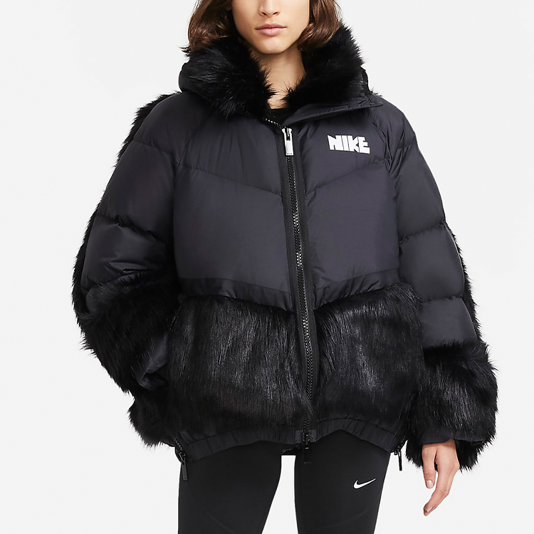 Shop (W) Nike x Sacai 黑色寬鬆羽絨外套冬季版 CT3267-010