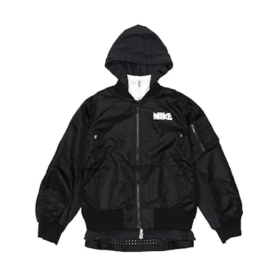 (Women) Nike Sacai Double-Layer Color-Block Jacket Black Asia Edition CZ4678-010