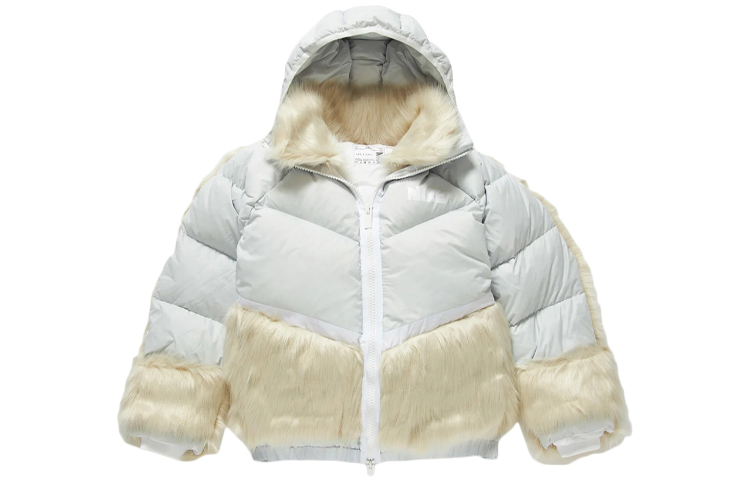 (Women) Nike x Sacai Oversized Patchwork Hoodie Down Jacket White Winter CT3267-043