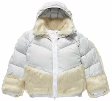 (Women) Nike x Sacai Oversized Patchwork Hoodie Down Jacket White Winter CT3267-043 (Women) Nike x Sacai Oversized Patchwork Hoodie Down Jacket White Winter CT3267-043