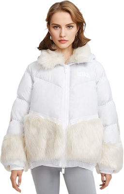 (W) ナイキ x サカイ オーバーサイズ パッチワーク フーディー ダウンジャケット ホワイト ウィンター CT3267-043 Shop (W) ナイキ x サカイ オーバーサイズ パッチワーク フーディー ダウンジャケット ホワイト ウィンター CT3267-043