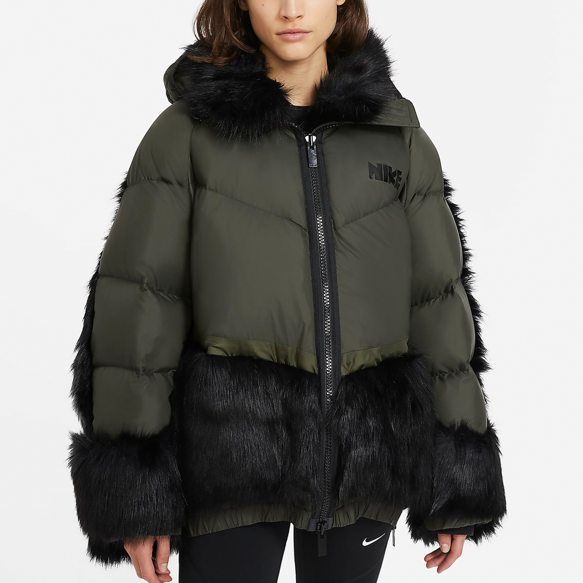 Shop (W) Chaqueta Acolchada Suelta Invierno Nike x Sacai Verde Oscuro. CT3267-355
