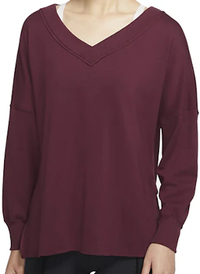 (W) Baju Nike Yoga Pullover Sweatshirt Activewear - Merah Maroon Gelap CU5491-681 Buy (W) Baju Nike Yoga Pullover Sweatshirt Activewear - Merah Maroon Gelap CU5491-681