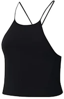(Women) Nike Yoga Solid Strappy Tank Top Black CU5370-010 (Women) Nike Yoga Solid Strappy Tank Top Black CU5370-010