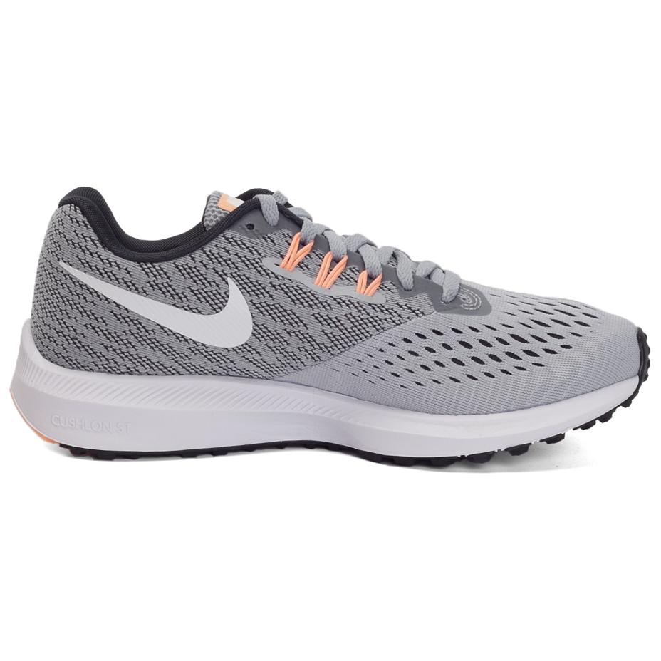 Order 耐吉 Zoom Winflo 4 減震防滑耐磨 低幫 跑步鞋 女款 灰色