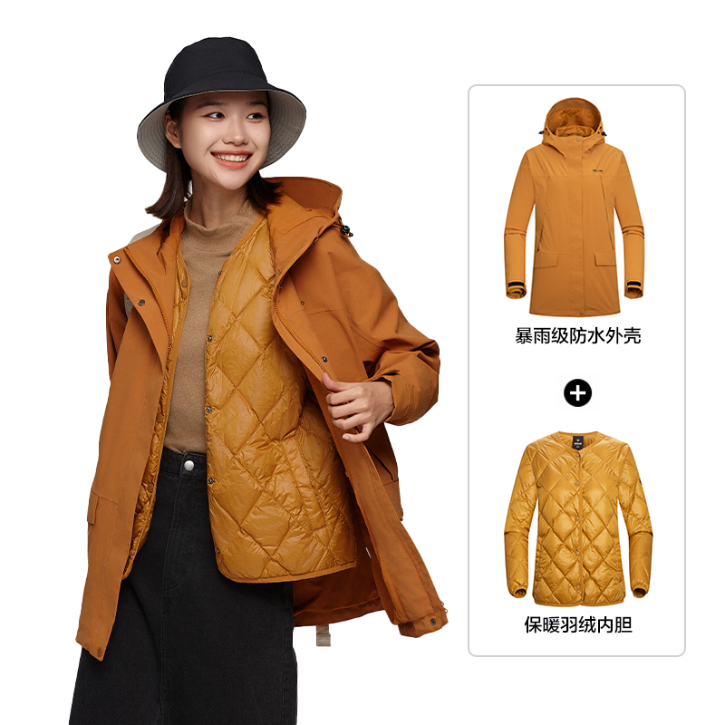 (Women) NORTHLAND 3-in-1 Waterproof Hiking Jacket with Down Liner for Outdoor Use NWJDT2660E