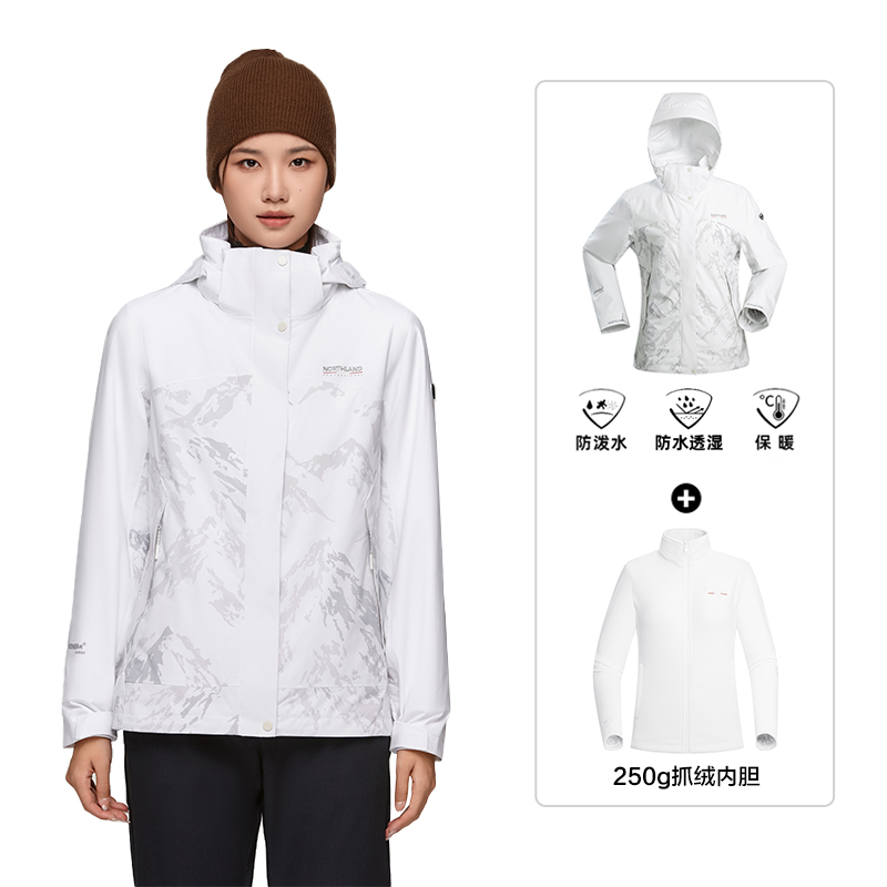 (Women) NORTHLAND 3-in-1 Waterproof Windproof Outdoor Jacket with Removable Fleece. NWJDH2616S