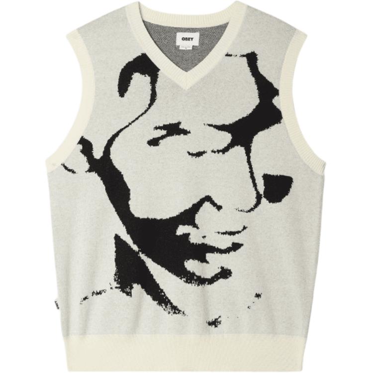 Obey Graphic Pattern V-Neck Pullover Vest Men’s Multicolor 151000066