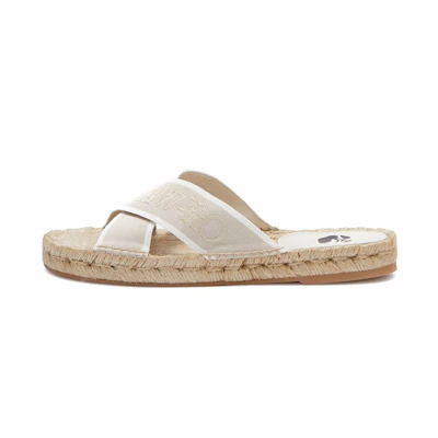 (W) Off- Criss Cross Espadrillas Beige White 'White'