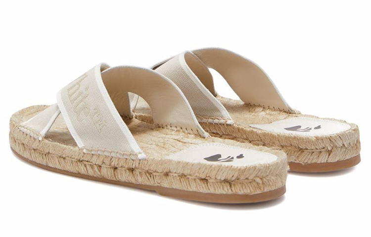 Lookbook (W) オフホワイト クロスストラップ サンダル (ベージュ) OWIB011S22FAB0016101