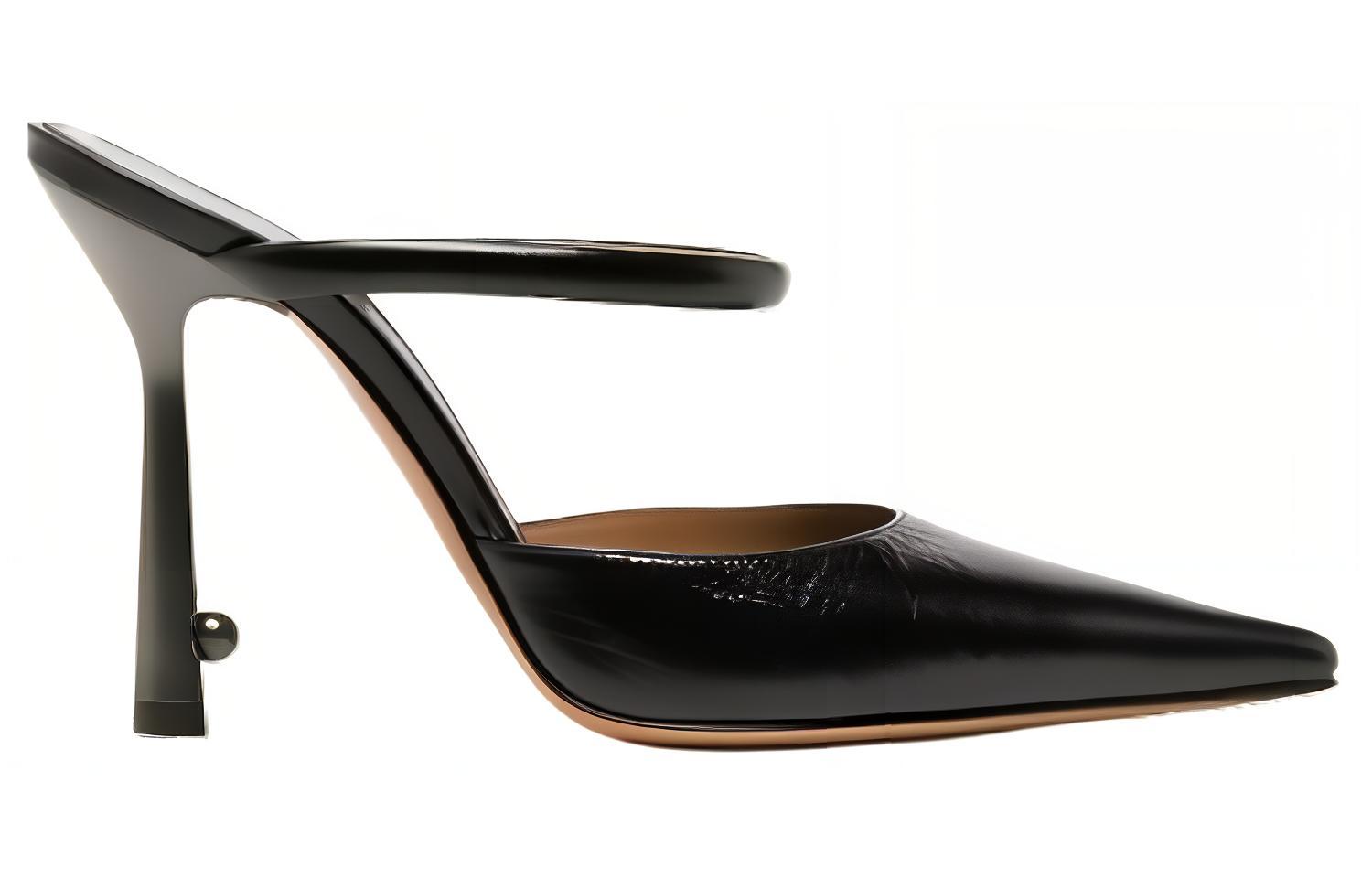 Order (Women) Off-White 10.5cm 'Black Leather Pointed Toe Stiletto Mule' OWIJ026F23LEA0011010