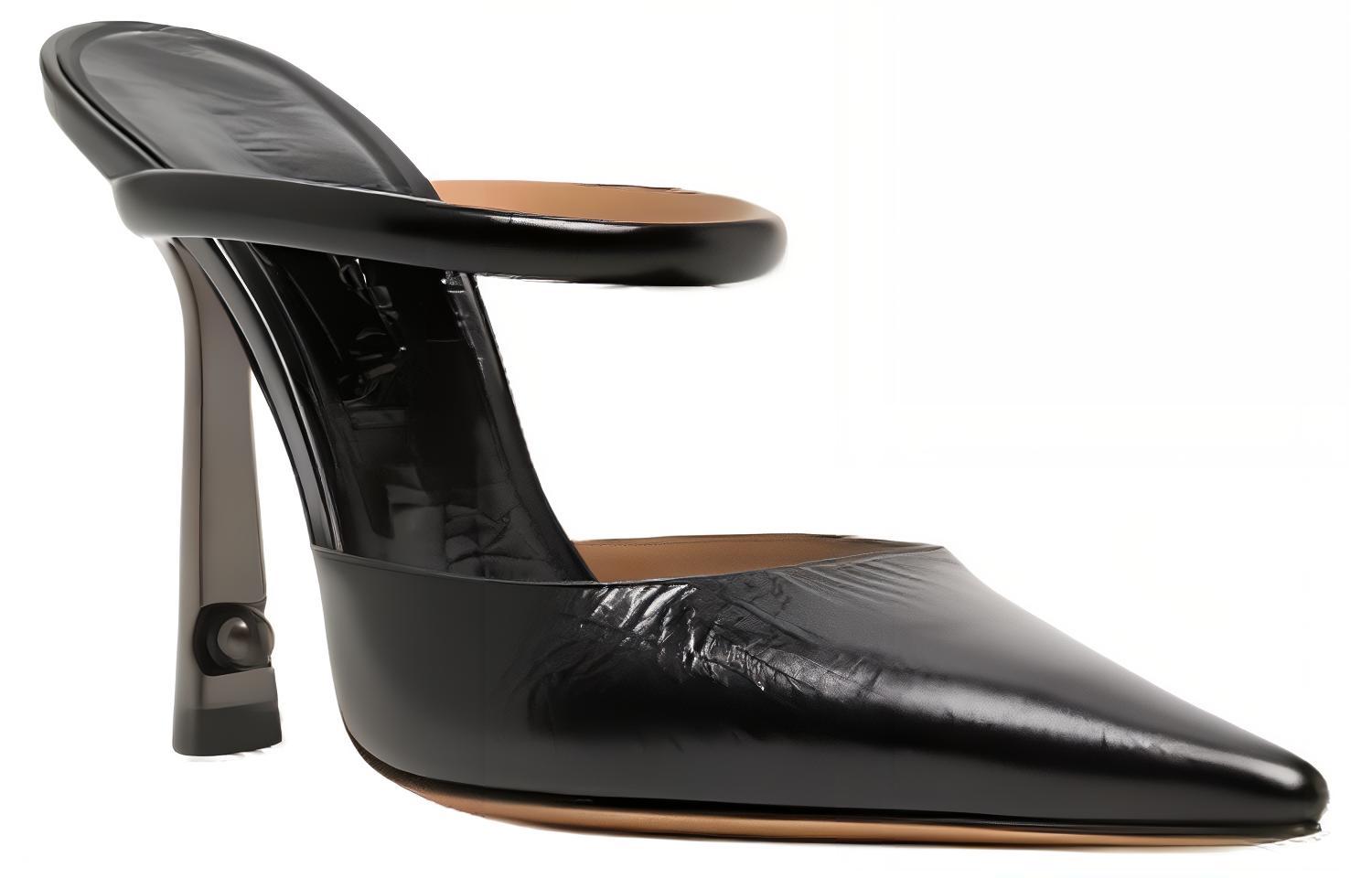 Lookbook (Women) Off-White 10.5cm 'Black Leather Pointed Toe Stiletto Mule' OWIJ026F23LEA0011010