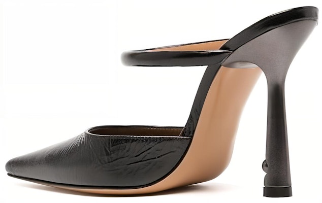 (Women) Off-White 10.5cm 'Black Leather Pointed Toe Stiletto Mule' OWIJ026F23LEA0011010 Purchase (Women) Off-White 10.5cm 'Black Leather Pointed Toe Stiletto Mule' OWIJ026F23LEA0011010