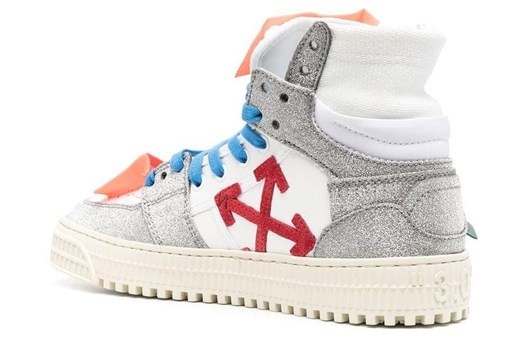 (W) Off-White 3.0 Off Court High-Top Sneakers White Silver Glitter 圖 4