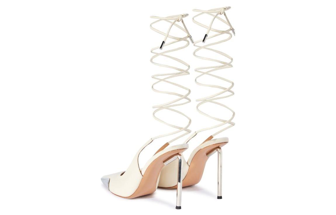 Shop (W) Off-White ''Tacchi Alti in Pelle Beige Comfort'' OWII015S24LEA0020372