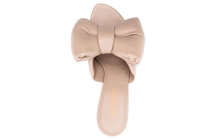 (W) Off-White 'Beige Oversized Bow Leather High-Heel Sandals' 圖 4