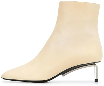 (W) オフホワイト ベージュ ポインテッドトゥ アンクルブーツ OWID004F20LEA0036100 Buy (W) オフホワイト ベージュ ポインテッドトゥ アンクルブーツ OWID004F20LEA0036100