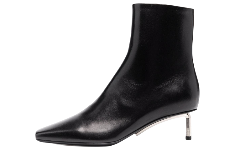 (W) Off-White 'Black Calfskin Ankle Boot'