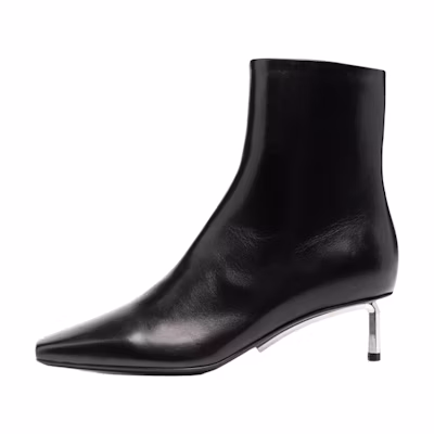 (W) Off-White 'Black Calfskin Ankle Boot'