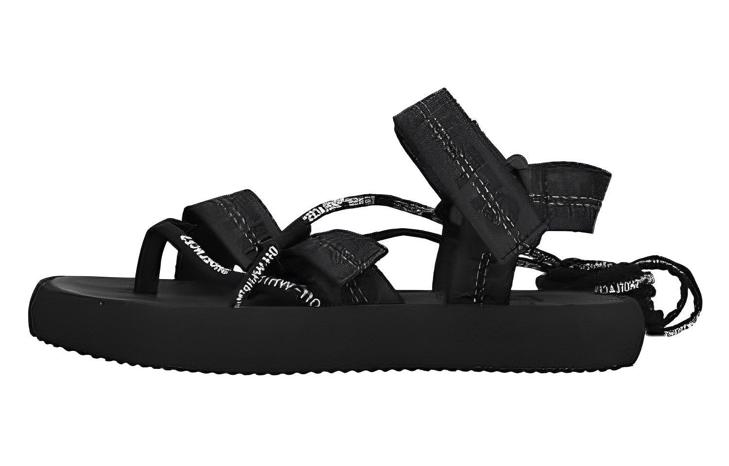 (Women) Off-White 'Black Fabric Flat Sandals' OWIA214S20FAB0011000