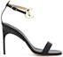 Order (W) Off-White ''Zwarte Leren Gesp Stiletto Sandalen'' OWIH045S23LEA0011076