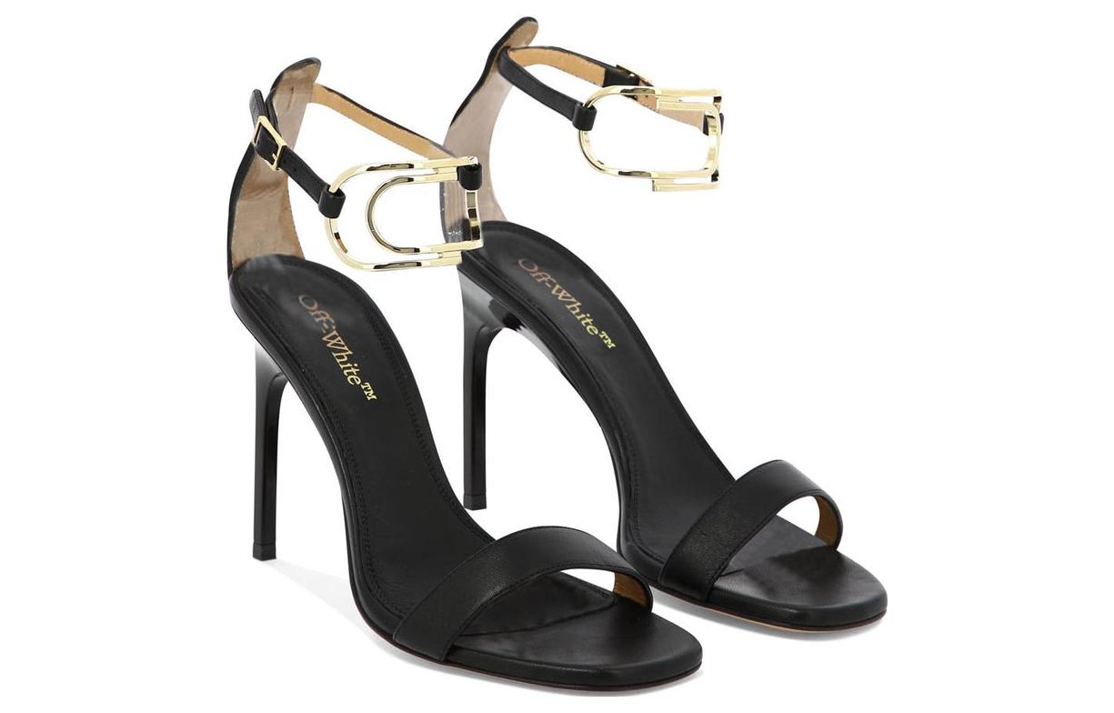 Lookbook (W) Off-White 'Sandal Stiletto Kulit Hitam Bertali' OWIH045S23LEA0011076