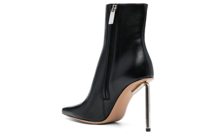 (W) Off-White 'Black Leather High-Top Zip Boots' 圖 4