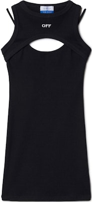 (W) OFF-WHITE 黑色印花羅紋無袖迷你連身裙 OWDB496C99JER0011001 Order (W) OFF-WHITE 黑色印花羅紋無袖迷你連身裙 OWDB496C99JER0011001