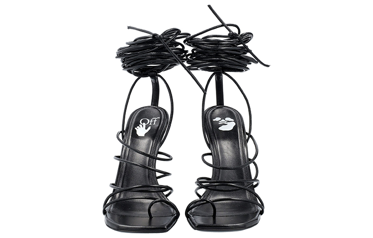 Shop (Women) Off-White 'Black Stiletto Fashion Sandal' OWIH016F21LEA0011000