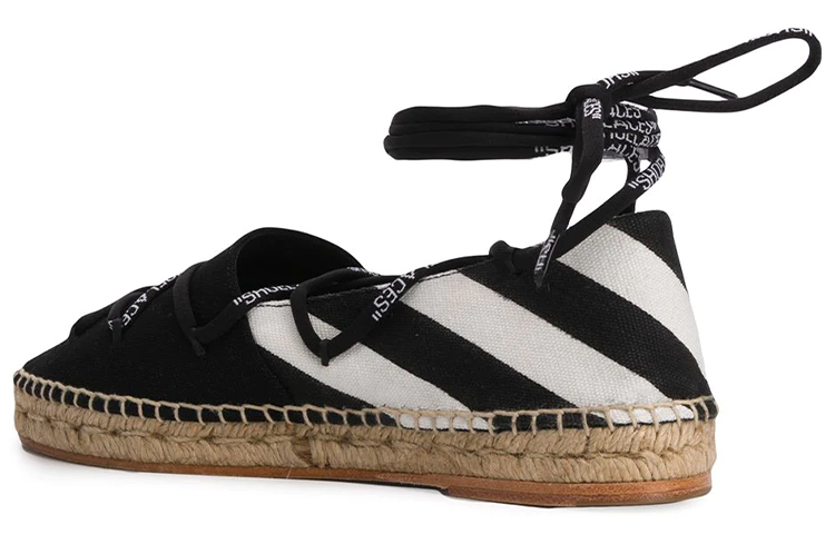 (W) Off-White 'Black Striped Strap Espadrilles' 圖 3