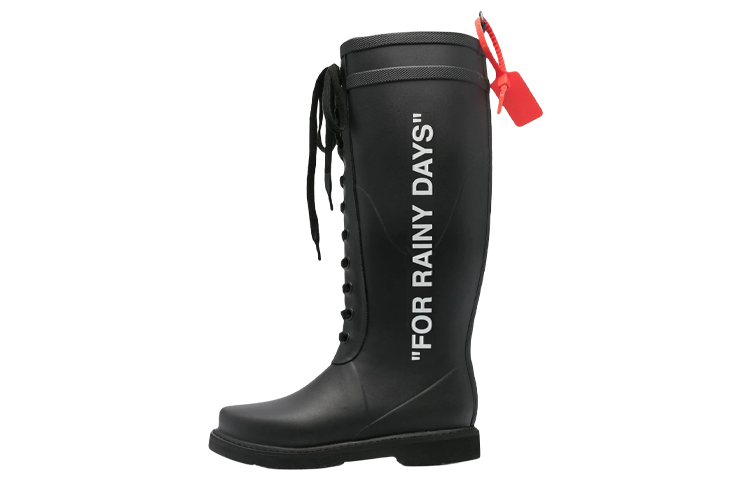 (Women) Off-White 'Black Zip Tie Rainboot' OWIE006R21PLA0011001