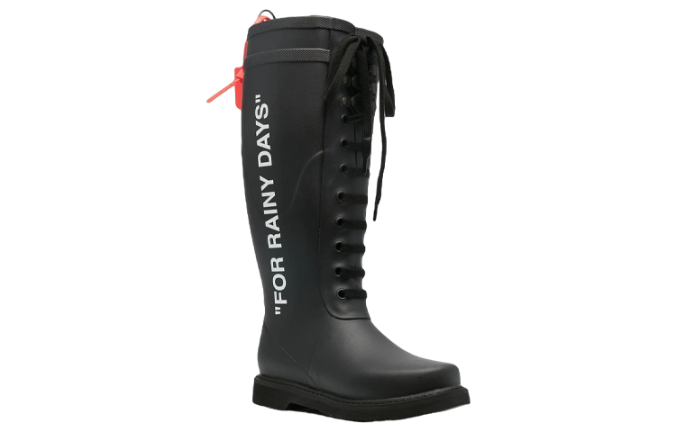Order OFF-WHITE 拉鍊綁帶 雨靴 女款 黑色