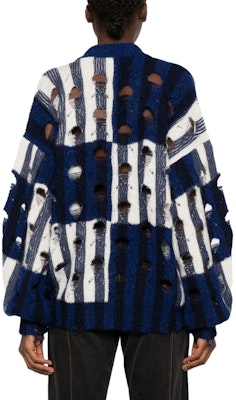 (W) 오프화이트 블루 스트라이프 니트 가디건 스웨터 - 레귤러 핏 OWHB040F23KNI0014504 Shop (W) 오프화이트 블루 스트라이프 니트 가디건 스웨터 - 레귤러 핏 OWHB040F23KNI0014504