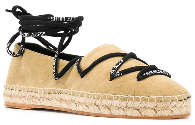 (W) Off-White 'Brown Woven Strap Detail Flats' 圖 2