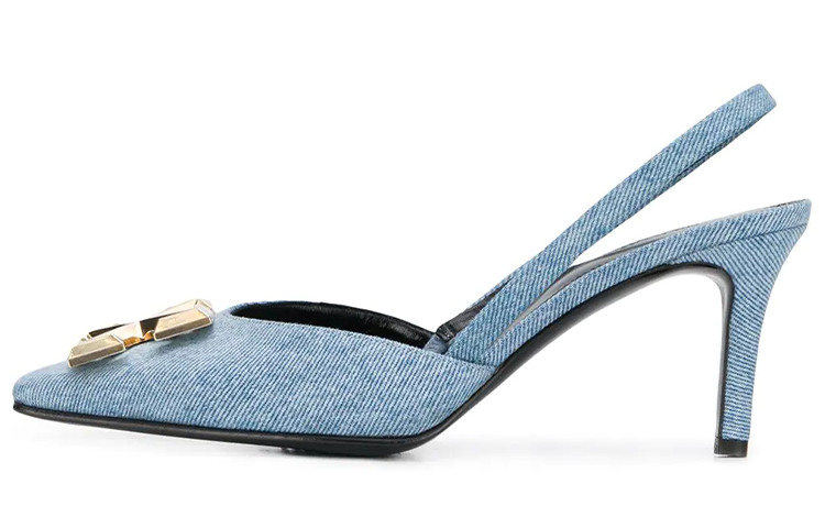 (Women) Off-White 'Denim Blue Pointed-Toe High Heels' OWIA190F197730507100