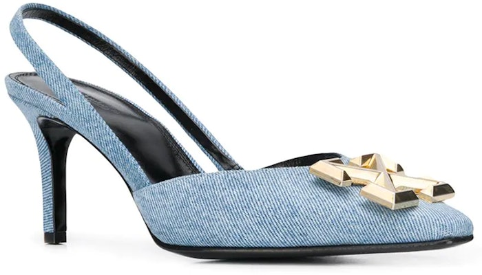 (Women) Off-White 'Denim Blue Pointed-Toe High Heels' OWIA190F197730507100 Order (Women) Off-White 'Denim Blue Pointed-Toe High Heels' OWIA190F197730507100