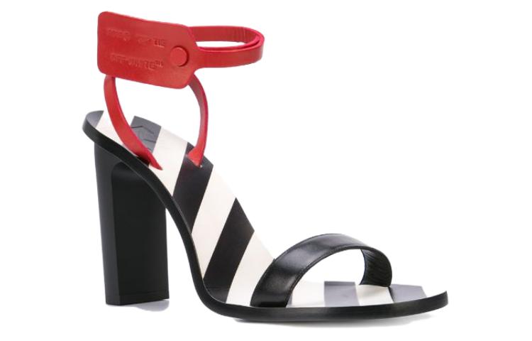 (W) Off-White 'Fashion Leather Slide Black White Red' 圖 2
