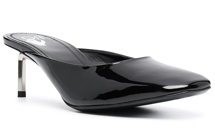 (W) Off-White 'Fashion Square Toe Slope Heel Sandal Black' 圖 2