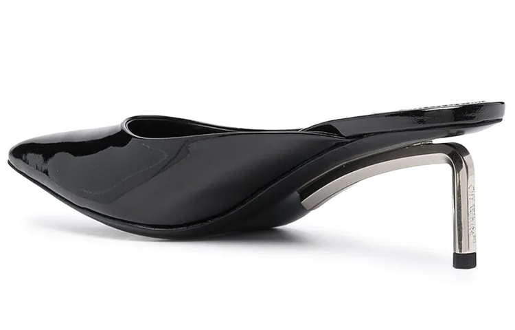 (W) Off-White 'Fashion Square Toe Slope Heel Sandal Black' 圖 3