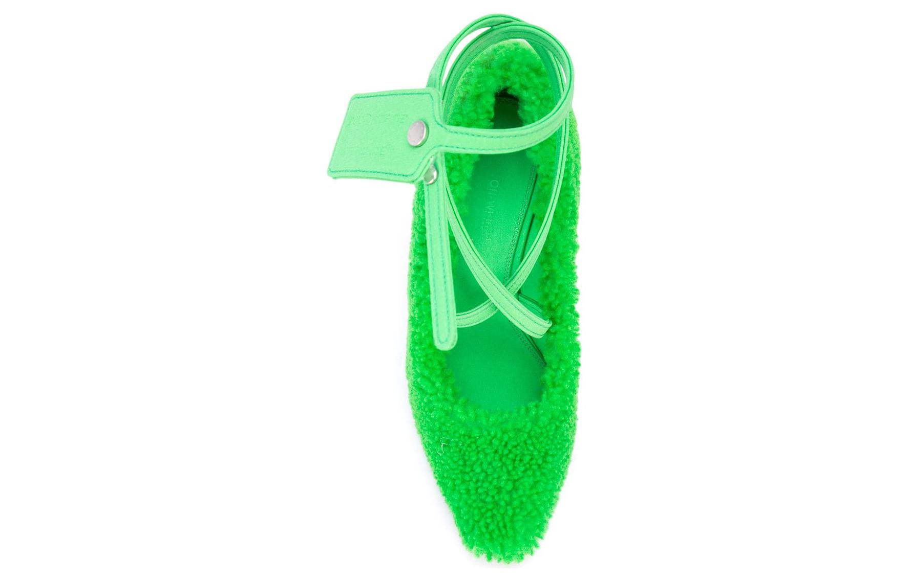 Lookbook (W) Off-White ''Stiletto con Cinturino in Lana Verde e Pelliccia'' OWIA187F19E850504000