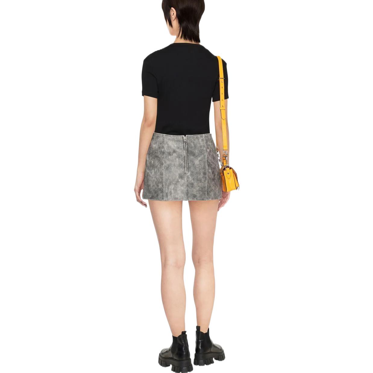 (Women) OFF-WHITE  Logo Print Ribbed Short Sleeve T-Shirt Black OWAA065C99JER0021001 圖 4