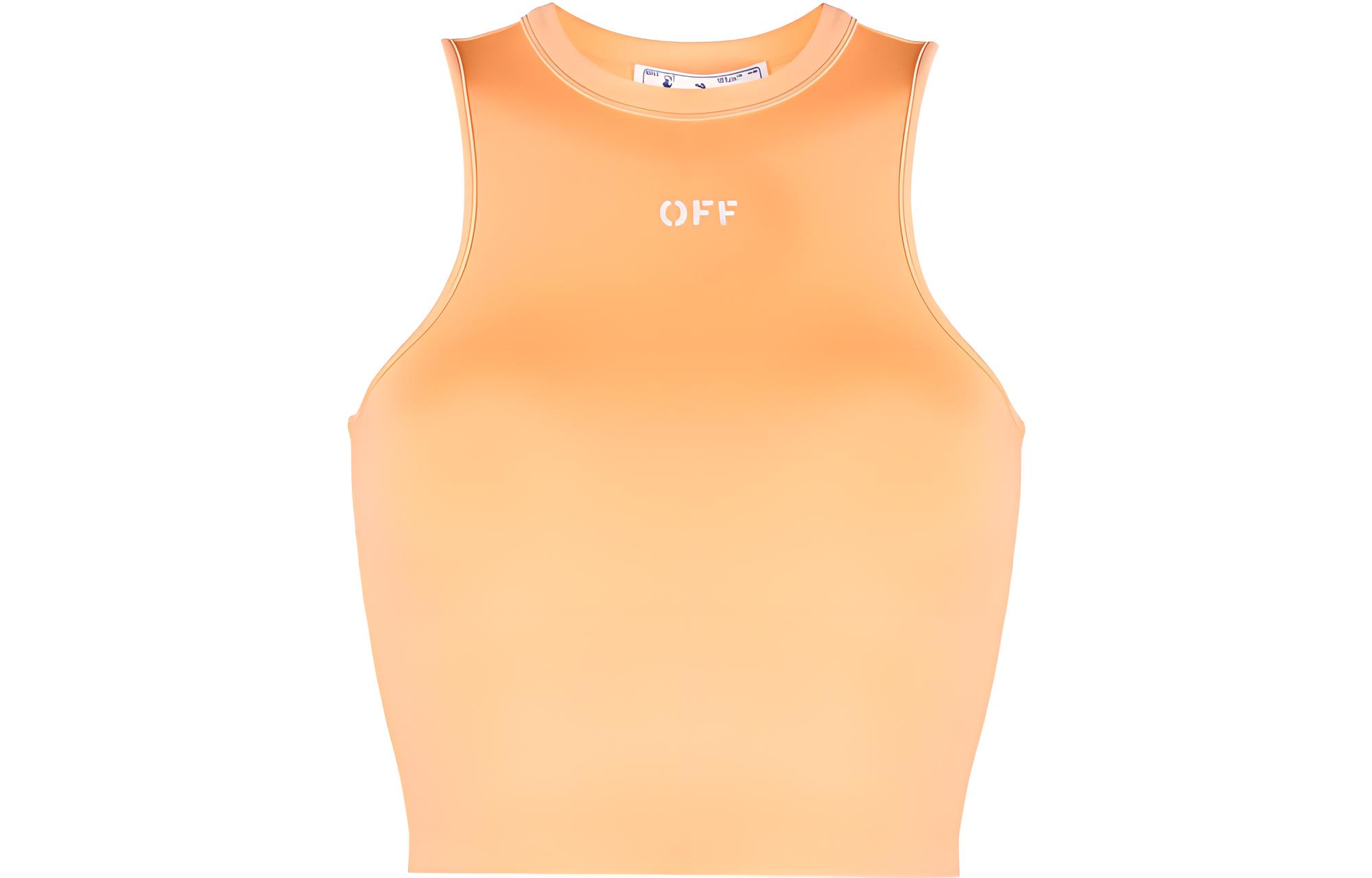 (Women) OFF-WHITE  Logo Print Sleeveless T-Shirt Light Orange OWAD212S23JER0012100
