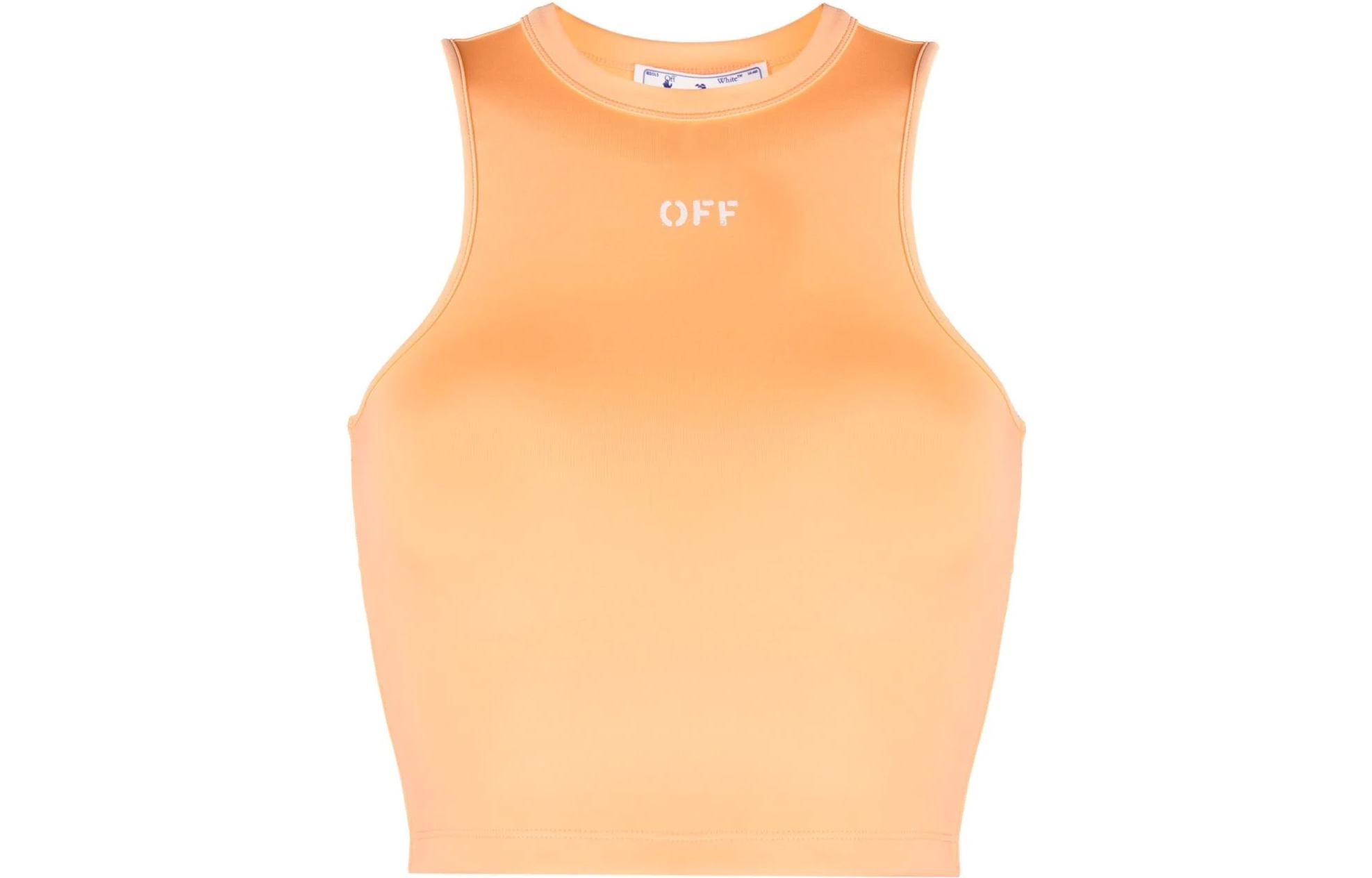 Order (W) OFF-WHITE Camiseta Sin Mangas Estampado Logo Naranja Claro OWAD212S23JER0012100