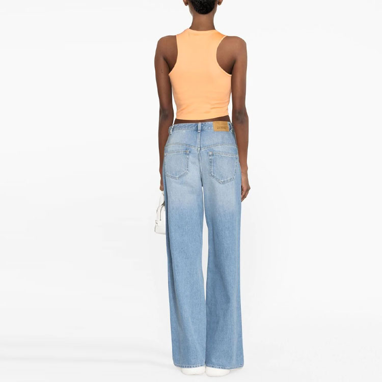 Shop (W) OFF-WHITE Camiseta Sin Mangas Estampado Logo Naranja Claro OWAD212S23JER0012100