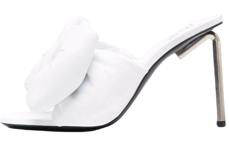 Buy (Women) Off-White 'Metallic Heel Mule White' OWIJ015S22LEA0010100