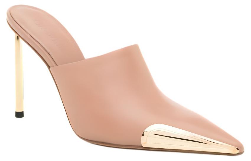 Lookbook (W) 오프화이트 핑크 스틸레토 뮬 OWIJ036F23LEA0023176