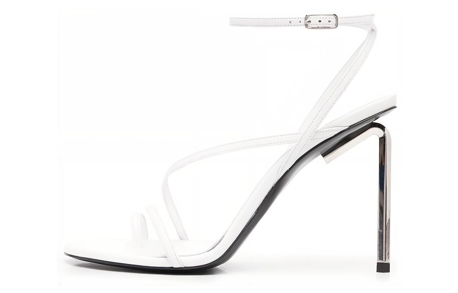 (Women) Off-White 'White Simplistic Fashion Stiletto Sandals' OWIH022S22LEA0010100